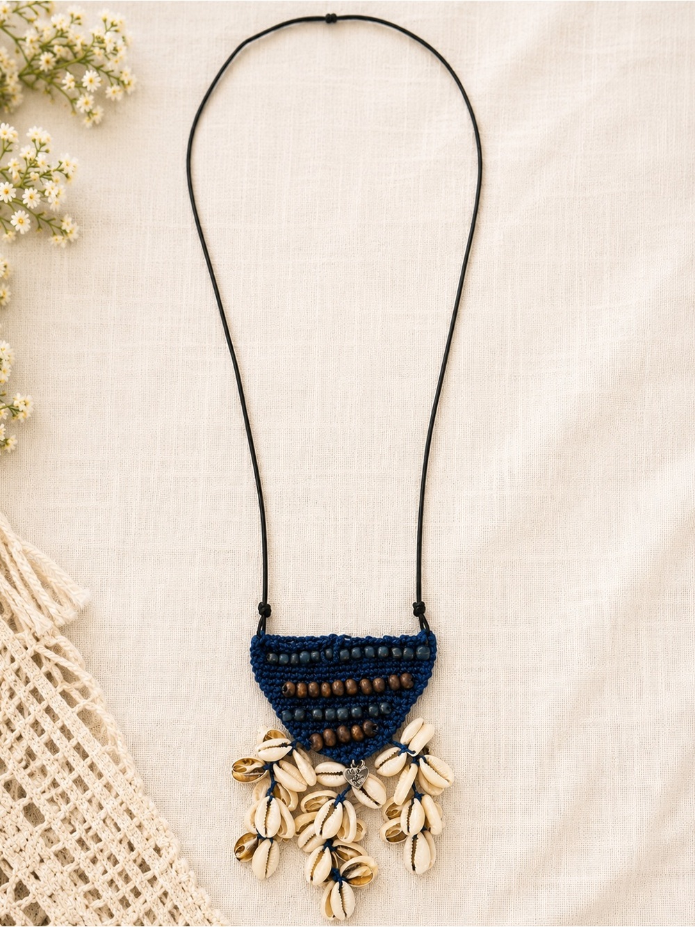 Boho Cowrie Shell Statement Necklace NWT | Beach Coastal Resort Jewelry
